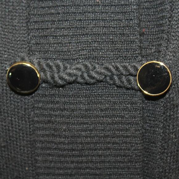 A.P.C. & Vanessa Seward Black Wool Sweater Cardigan Poncho Button Old Money S - Picture 4 of 7